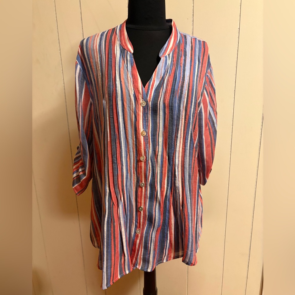 Ruby Rd. Multicolor Striped Button-Down Shirt